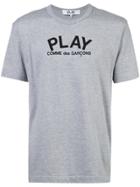 Comme Des Garçons Play Logo Print T-shirt - Grey