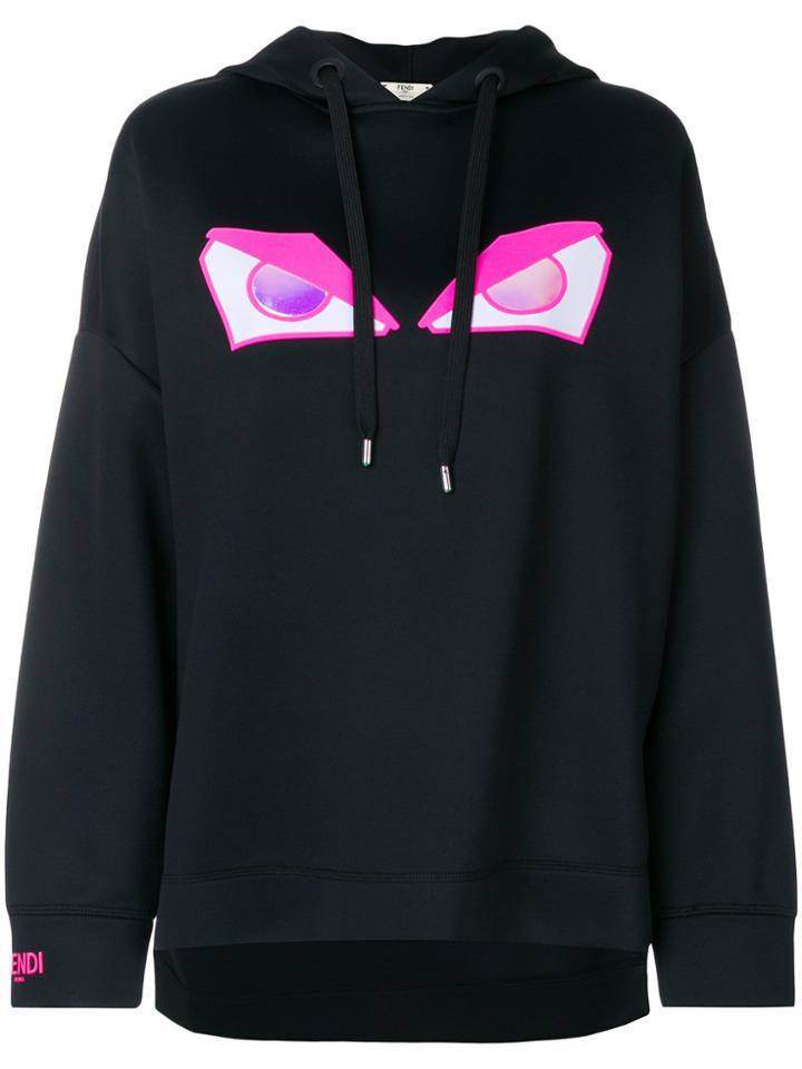 Fendi Appliqué Hoodie - Black