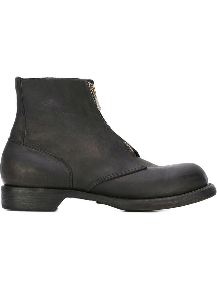 Guidi Front Zip Boots, Men's, Size: 42, Black, Horse Leather/leather