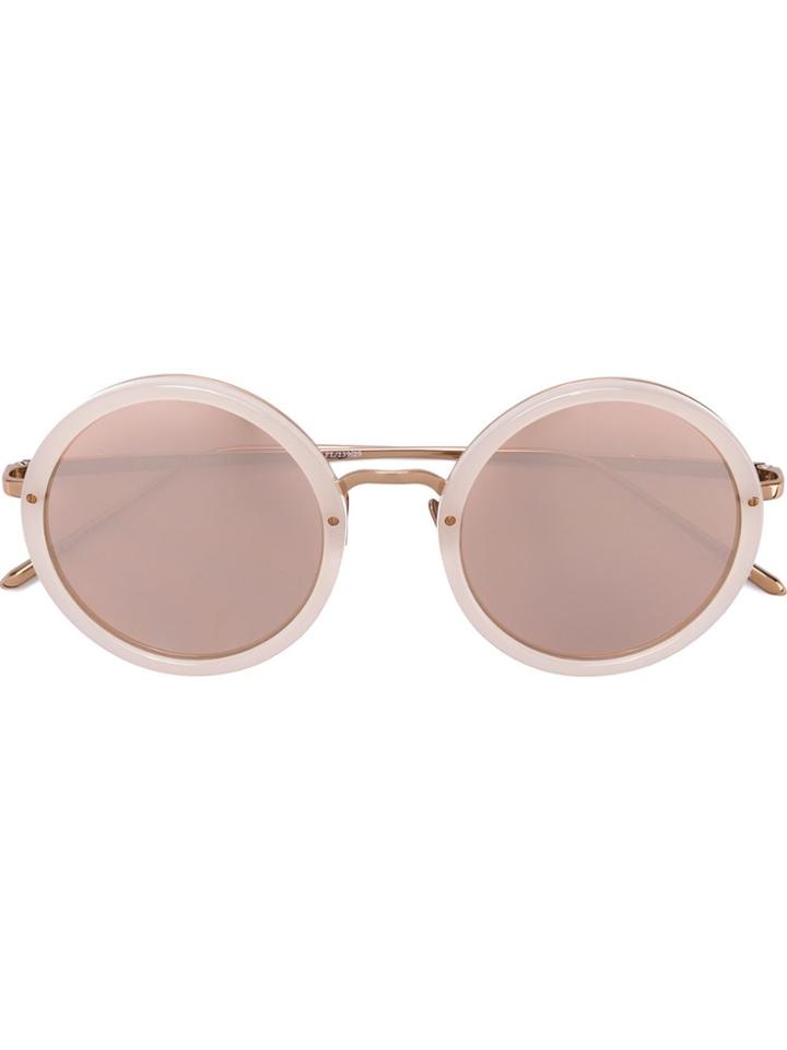 Linda Farrow Round Shaped Sunglasses - Pink & Purple