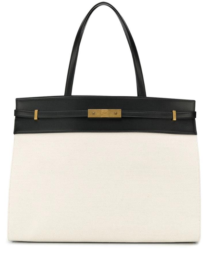 Saint Laurent Manhattan Medium Shopping Bag - White