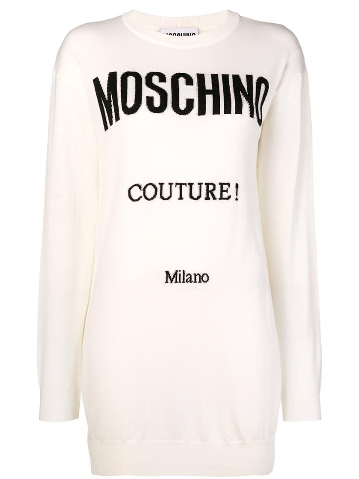 Moschino Intarsia-knit Mini Dress - White