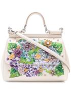 Dolce & Gabbana - Medium Sicily Handbag With Appliqués - Women - Leather/crystal/brass - One Size, Nude/neutrals, Leather/crystal/brass