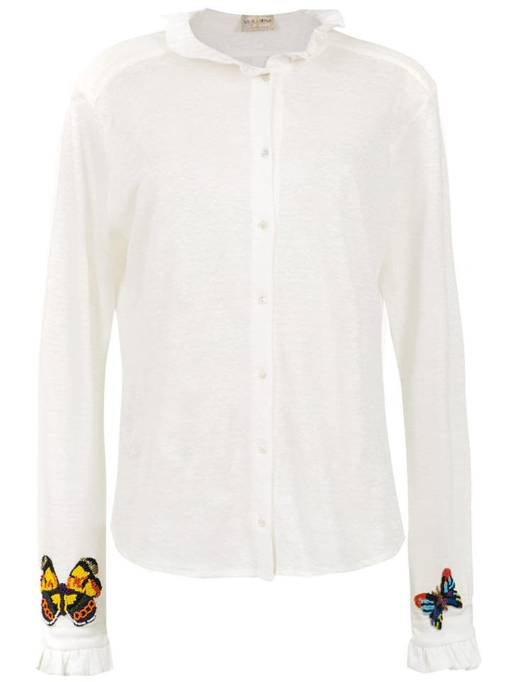 Andrea Bogosian Embellished Linen Shirt - White
