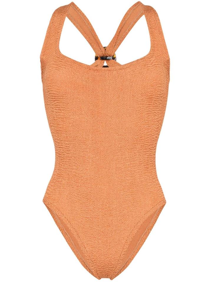 Hunza G Zora Tortoiseshell Loop Swimsuit - Brown