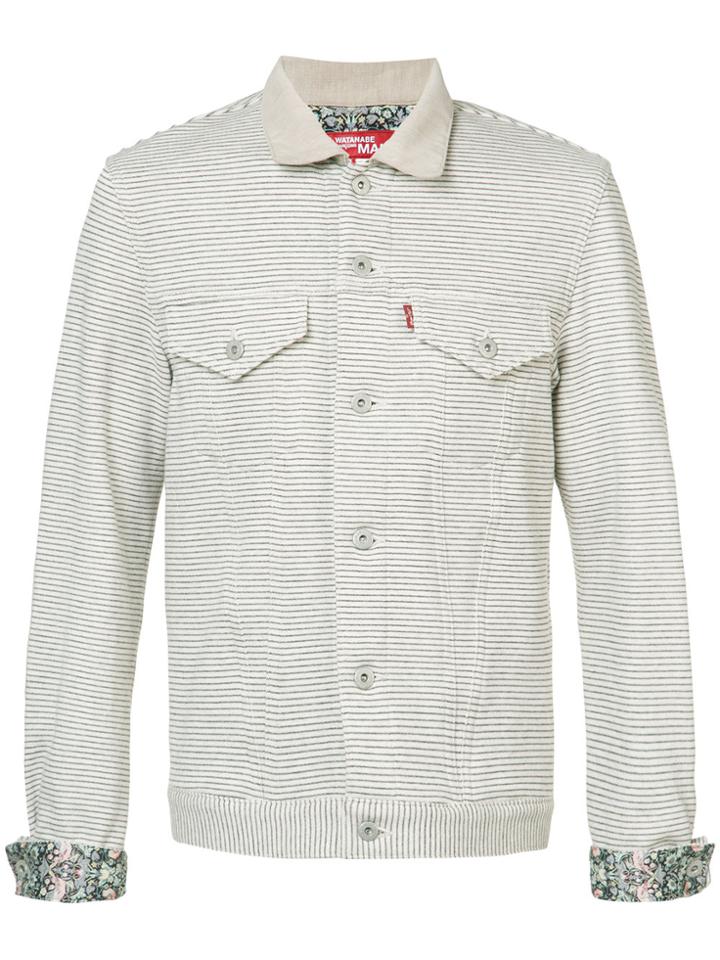 Junya Watanabe Comme Des Garçons Striped Shirt Jacket - White