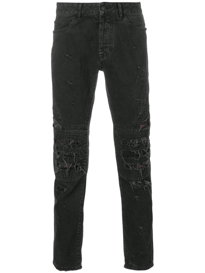 Marcelo Burlon County Of Milan Biker Fitted Jeans - Black