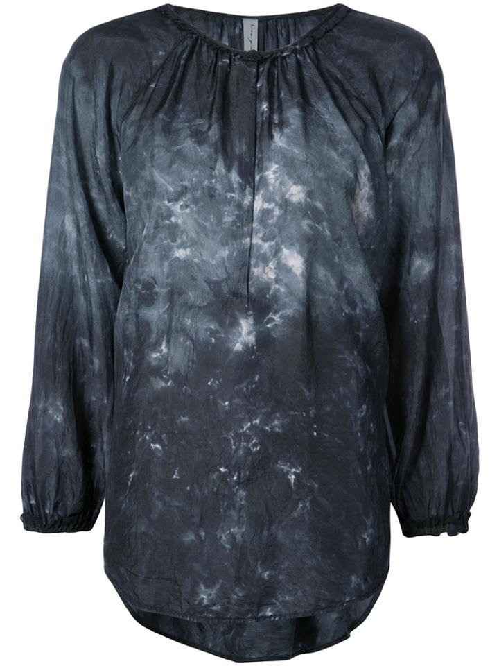 Raquel Allegra Tie-dye Windsor Blouse - Black