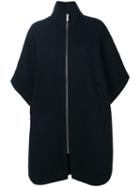 Toteme - Zipped Cape Poncho - Women - Wool/polyamide - M/l, Blue, Wool/polyamide
