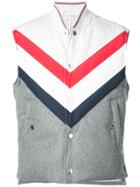 Thom Browne Downfilled Chevron 5-button Vest In Medium Grey Cashmere