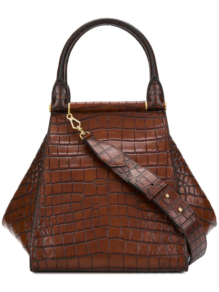 Max Mara Crocodile-print Bag - Brown