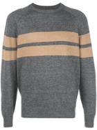 Brunello Cucinelli Stripe Crew Knit Sweater - Green