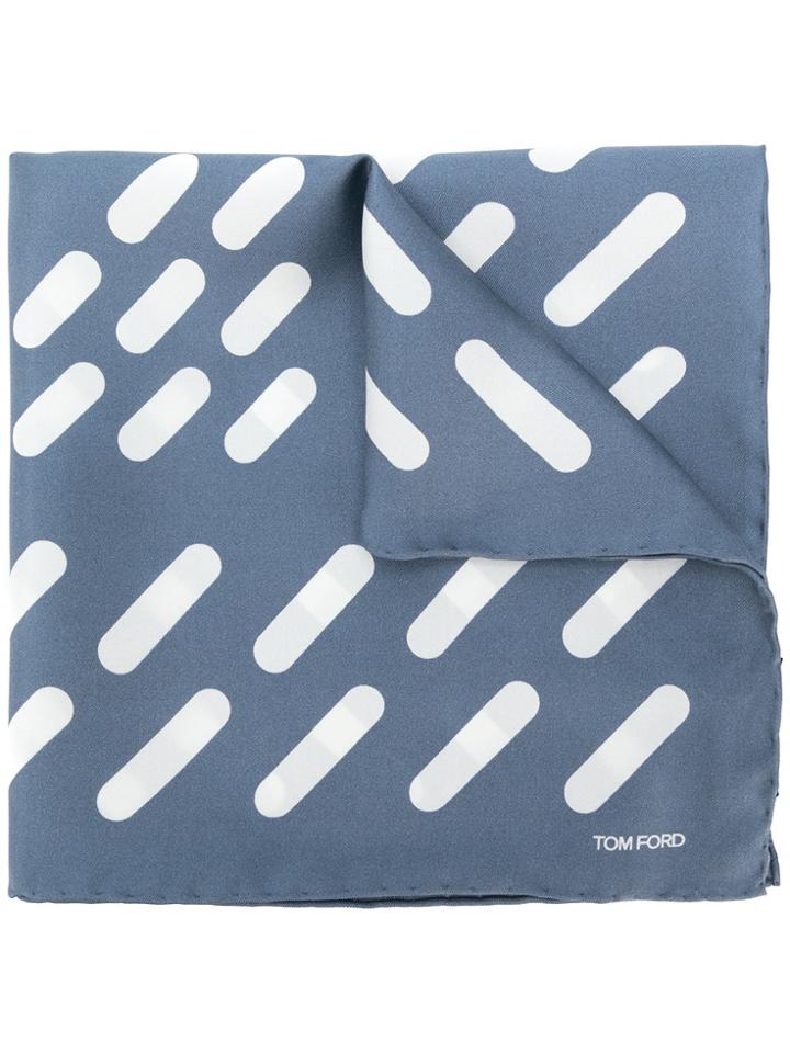 Tom Ford Striped Square Scarf - Blue