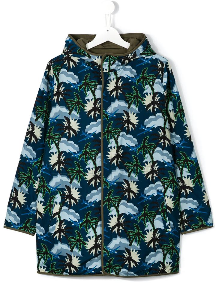 Stella Mccartney Kids Palm Tree Print Parka, Size: 14 Yrs, Green