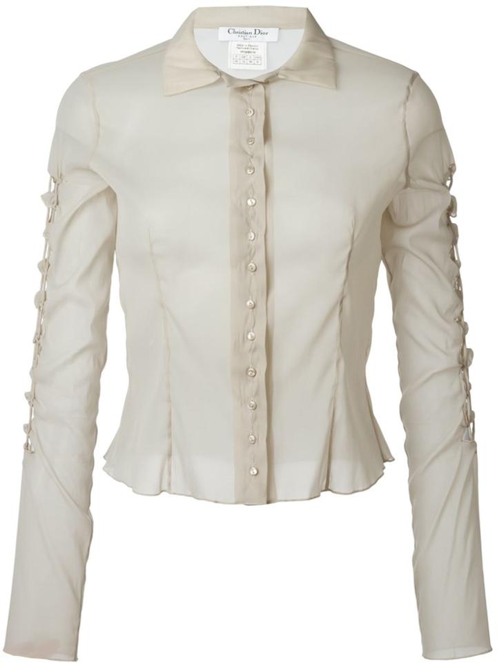 Christian Dior Vintage Sheer Shirt - Nude & Neutrals
