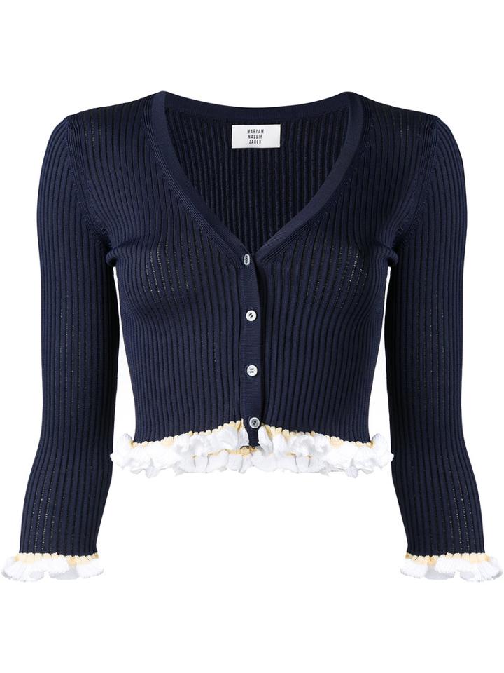 Maryam Nassir Zadeh - 'cecilia' Cardigan - Women - Rayon - 6, Blue, Rayon