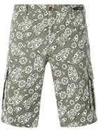 Pt01 Paisley Print Shorts, Men's, Size: 50, Green, Cotton/spandex/elastane