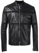 Dirk Bikkembergs Mesh Stripe Jacket, Men's, Size: 50, Black, Leather/viscose