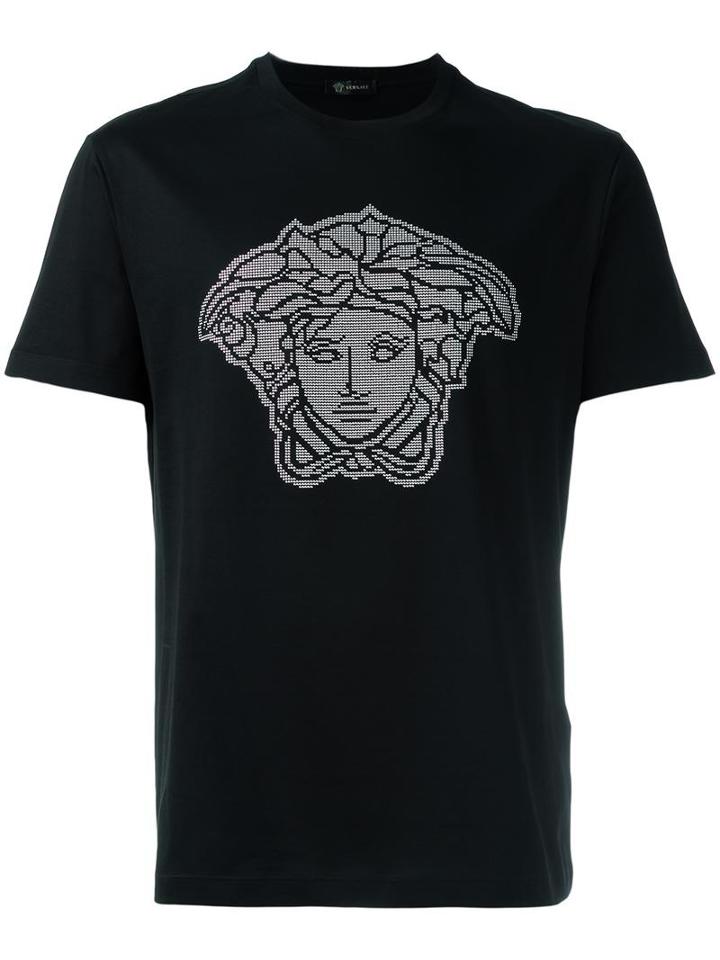 Versace Studded Medusa Head T-shirt, Men's, Size: Xxxl, Black, Cotton