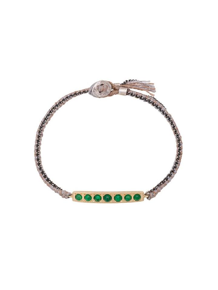 Brooke Gregson 14kt Gold 7 Emerald Bar Bracelet - Neutrals