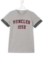Moncler Kids - Logo T-shirt - Kids - Cotton - 14 Yrs, Boy's, Grey