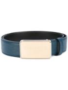 Dolce & Gabbana - Logo Plaque Belt - Men - Calf Leather - 90, Blue, Calf Leather