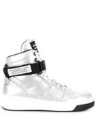 Msgm Hi-top Strap Sneakers - Silver