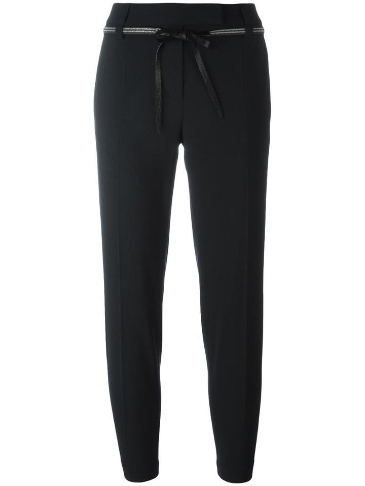 Brunello Cucinelli Tailored Cropped Trousers, Women's, Size: 38, Black, Wool/polyamide/spandex/elastane/cupro