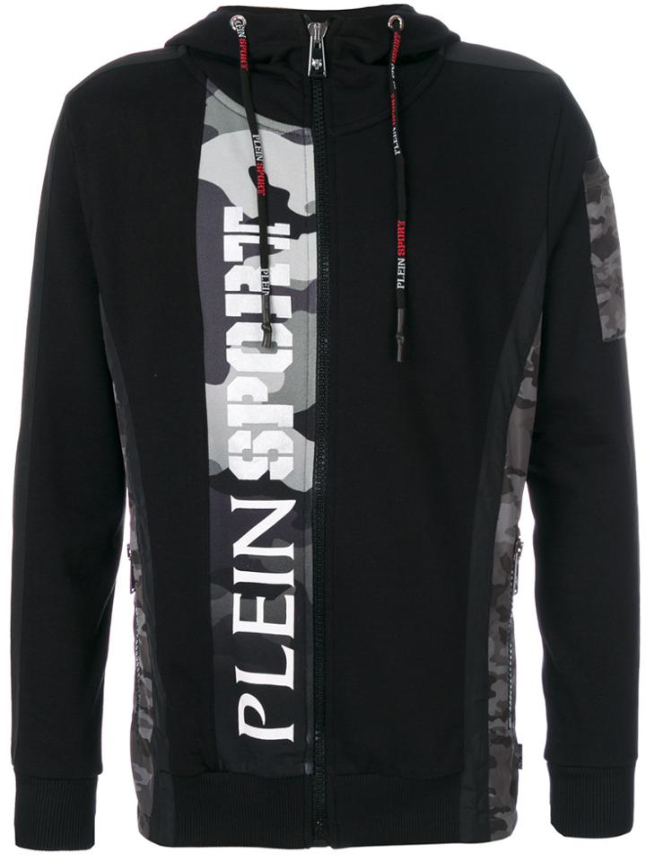 Plein Sport Camouflage Detail Hoodie - Black