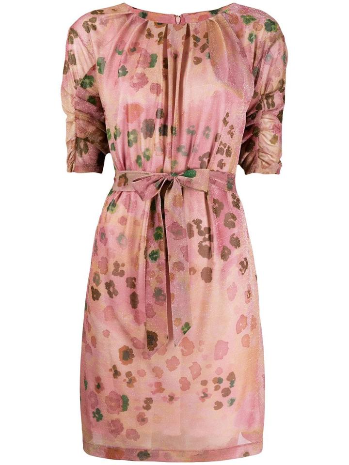 Blumarine Short Floral Print Dress - Pink