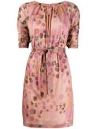 Blumarine Short Floral Print Dress - Pink