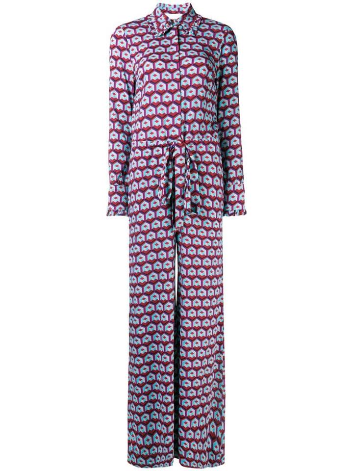 La Doublej Geometric Print Jumpsuit - Pink