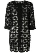 D.exterior Floral Lace Oversized Jacket, Women's, Size: Medium, Black, Cotton