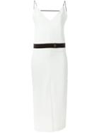 Joseph Strappy Belted Dress, Women's, Size: 36, White, Spandex/elastane/acetate/viscose