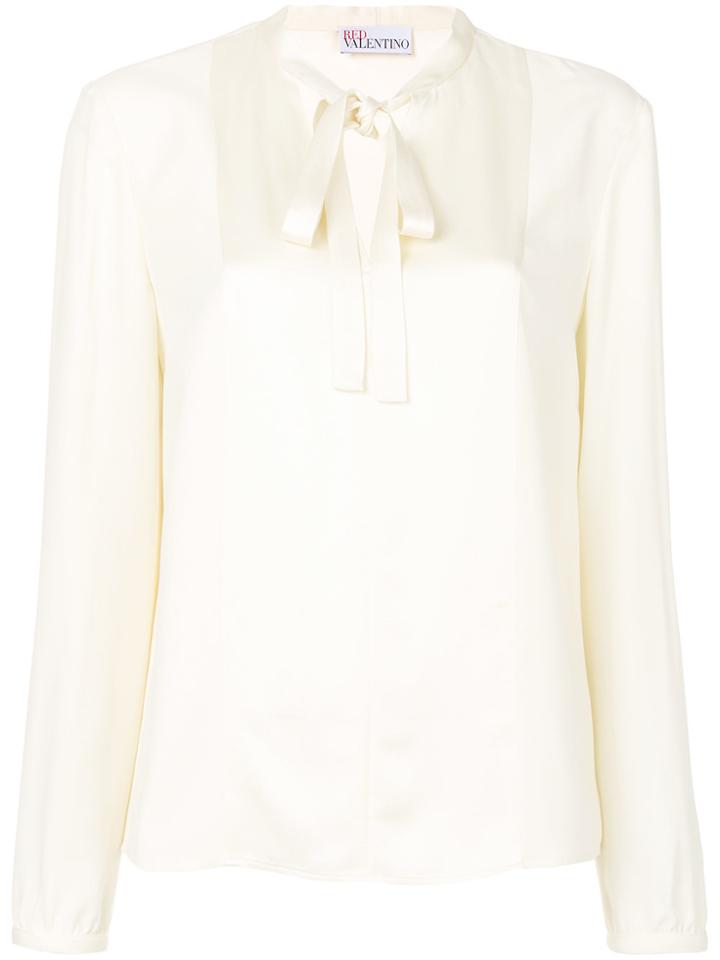 Red Valentino Lace Up Neck Blouse - Nude & Neutrals