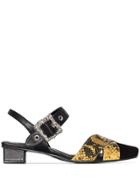 Yuul Yie Bliss 30 Python-effect Sandals - Black
