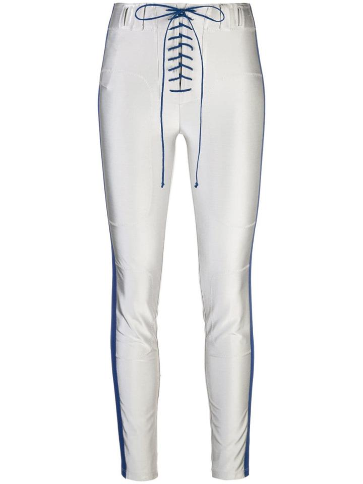 Unravel Project Side Stripe Lace-up Leggings - Grey