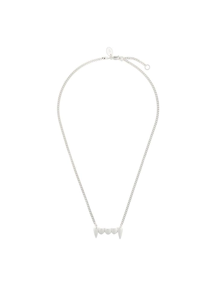 Pam Perks And Mini Vampire Teeth Necklace - Grey