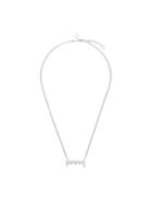 Pam Perks And Mini Vampire Teeth Necklace - Grey