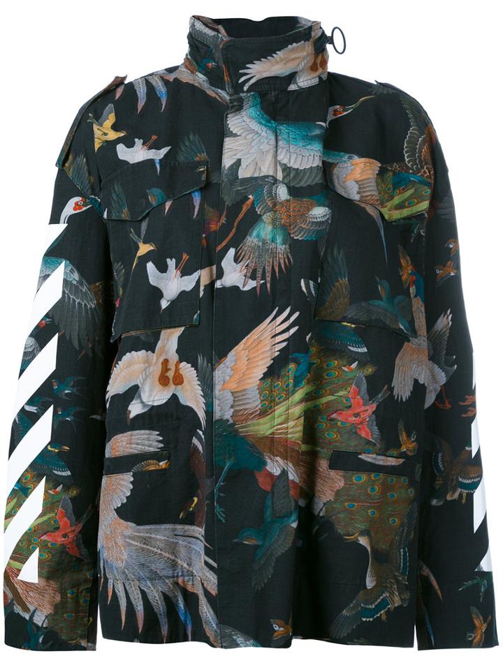 Off-white - Birds Diagonal Jacket - Women - Cotton/polyester - M, Women's, Green, Cotton/polyester