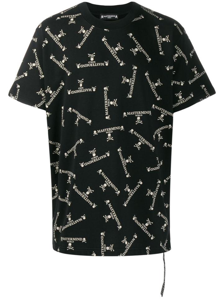 Mastermind World Logo Print Relaxed-fit T-shirt - Black