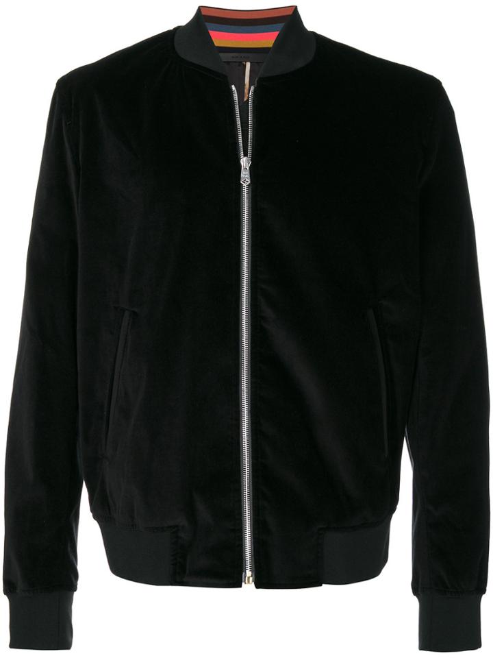 Paul Smith Feather Print Lining Bomber - Black