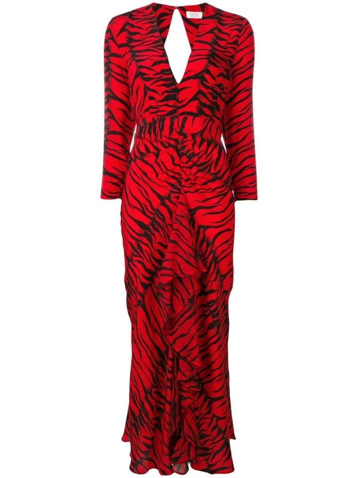 Rixo Rose V-neck Dress - Red