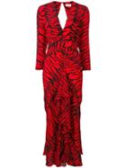Rixo Rose V-neck Dress - Red