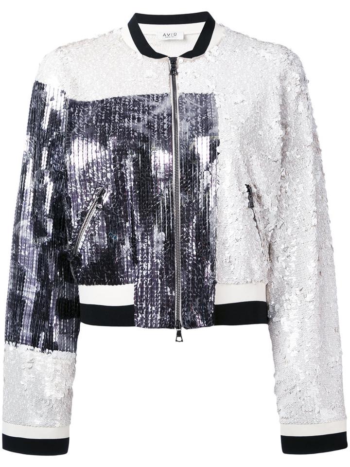 Aviù - Embroidered Bomber Jacket - Women - Polyamide/polyester/viscose - 42, Nude/neutrals, Polyamide/polyester/viscose
