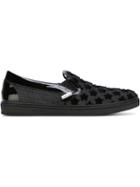 Jimmy Choo Grove Sneakers, Men's, Size: 44, Black, Cotton/velvet/leather/leather