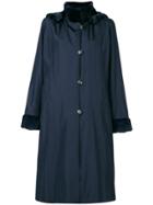 Liska Contrast Collar And Cuff Coat - Blue