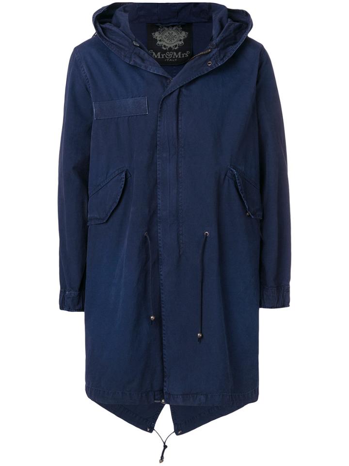 Mr & Mrs Italy Classic Midi Parka - Blue