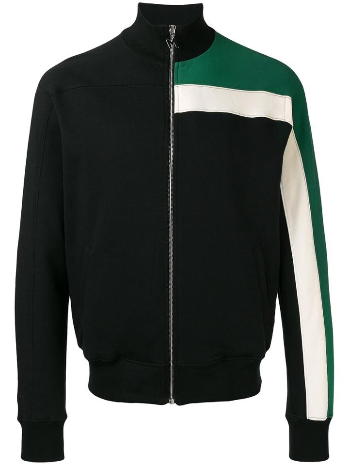 Msgm Colour Block Jersey Jacket, Men's, Size: Medium, Black, Cotton