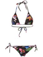 Isolda - Printed Bikini Set - Women - Polyamide/spandex/elastane - 38, Black, Polyamide/spandex/elastane